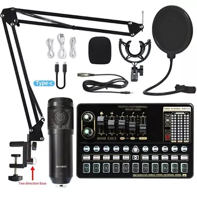 Complete Home Studio Recording Kit Mixer Condenser Microphone For Music Podcast • $63.99