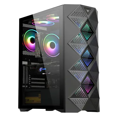 £48.95 • Buy PC GAMING ATX COMPUTER CASE FULL TOWER ARGB TEMPERED GLASS - IONZ KESSHO 3502