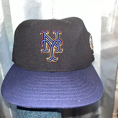 Vintage 2000 World Series New York Mets New Era 5950 Wool Hat Size 7 Black • $29.99