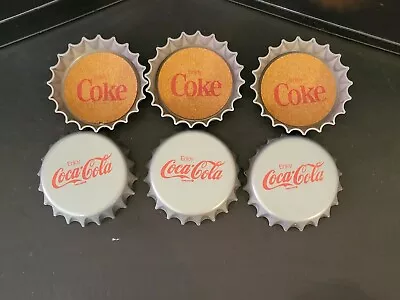 Vintage 1970’s Coca Cola Set Of 6 Enjoy Coke Bottle Cap Coasters • $18