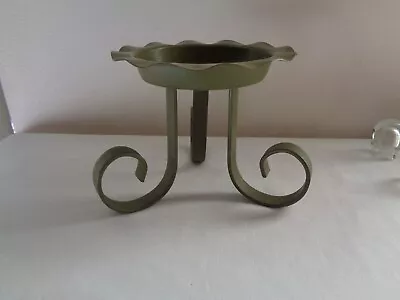 Vintage Wrought Iron Pillar Or Jar Candle Holder Metal Art Fluted • $9.99