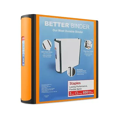 Staples 3  3-Ring Better Binder Orange 2/Pack ST55892-CCVS • $22.76