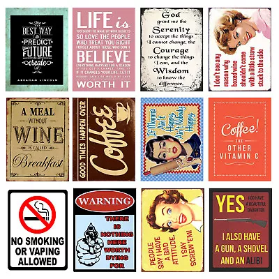 Funny Retro Metal Signs/Plaques Cool Novelty Gift Quotes 6 • £4.84