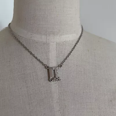 Retro Y2k It Girl Diamanté Necklace Chain Pendant Letter Necklace • $11.90