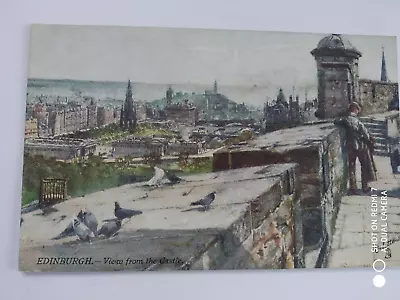 Old Postcard Edinburgh View From The Castle Midlothian Scotland • £2