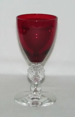 Morgantown Glass GOLF BALL Ruby Red Footed Wine Goblet • $9.38
