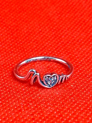 Pandora Mum Pave Heart Ring Sterling Silver S925 Ale With Pouch • £19.99