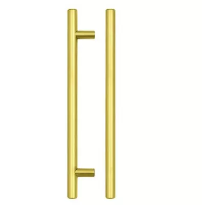 SATIN BRASS T Bar Cabinet Pull Handle Kitchen Cupboard Drawer Wardrobe Door Pull • £2.50