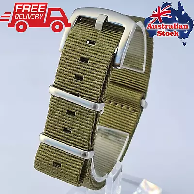 Nylon Military Watch Strap Band Army Green 18 - 24 Mm Free Tracking AU Stock • $17.95