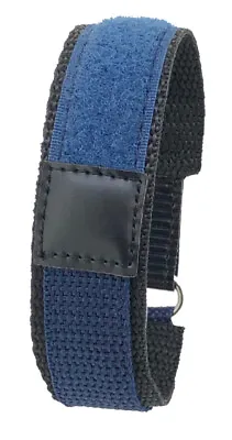 Blue 18 / 20 / 22/ 24mm Wrap Around Hook & Loop Sports Nylon Canvas Watch Strap. • £4.50