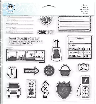 $3.99 • Buy Road Trip Away We Go Clear Acrylic Travel Stamp Set By Li'l Davis Designs NEW!