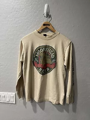 Vintage Moosehead Beer Lager Logo L/S SS Shirt Size Small  • $30