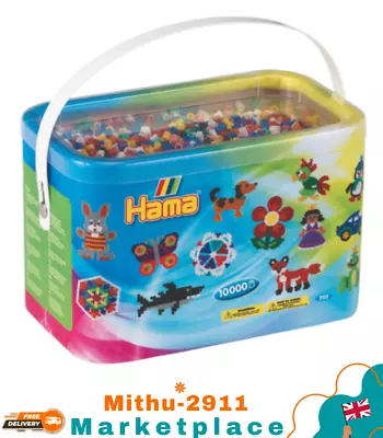 Hama 28178320140 Beads 10000 Beads In A Bucket - Multicolour - Hammer - Hamma'' • £18.24