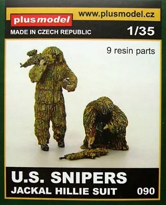 Plus Model 1/35 2x U.S. Snipers Ghillie Suit Leaf Camouflage Resin Figures Kit • $14.99