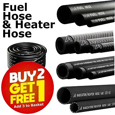 Rubber Fuel Heater Hose Engine Unleaded Petrol Diesel Oil Fuel Pipe Per Meter • £4