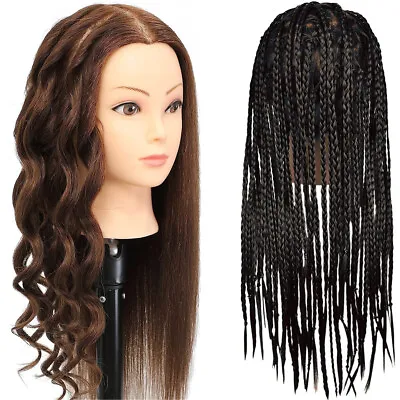 100% Human Hair Mannequin 18  Head Hairdresser Manikin Cosmetology Training Doll • $43.65