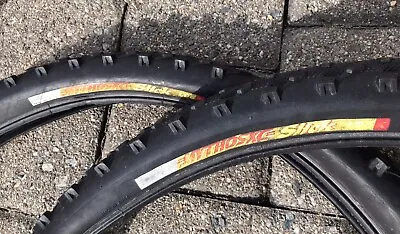 IRC Mythos Slick Retro MTB Tires Folding Bead 26x1.95” Black Wall Vintage • $29.83