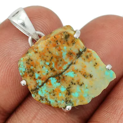 Natural Mexican Turquoise 925 Sterling Silver Pendant Jewelry CP42611 • $11.99