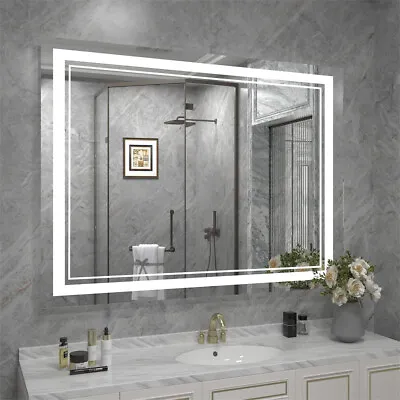 80x60cm LED Bathroom Vanity Mirror Backlit + Front Lit Dimmable Anti-Fog 2x Sink • $159.91