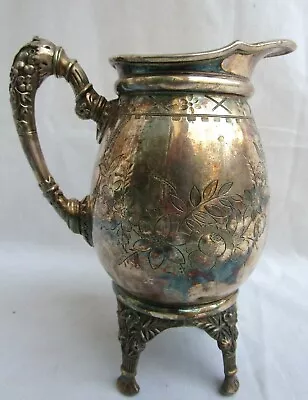 Antique..meriden B Co..silverplate..4 Footed..ornate..tall..creamer • $39.99