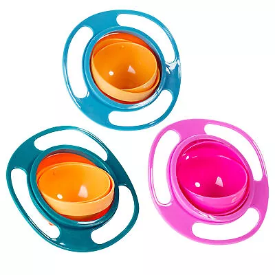 360 Gyro Rotate Feeding Bowl Gyro Bowl Universal Spill-Proof Bowl For Baby Kids • $10.02