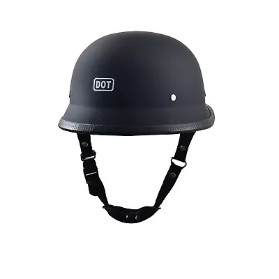 DOT German Style Motorcycle Half Helmet Flat Black • $49.50