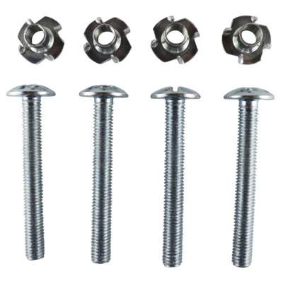 £5.39 • Buy 4 X M10 X 80 ZINC BOLTS & 4 X M10 FOUR PRONGED T TEE NUTS - TABLE LEG FURNITURE