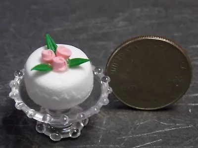 Dollhouse Miniature Cake On Cake Stand 1:12 One Inch Scale E52 Dollys Gallery • $12.99