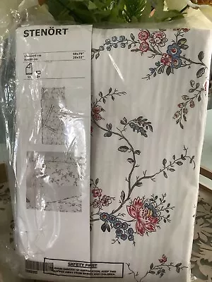 IKEA Stenort Floral Cotton Double Duvet Cover Plus 1 Matching Pillowcase New • £14.99