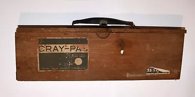 Vintage Wooden Box Of Sakura Cray-Pas Pastels Crayon Sticks • $30