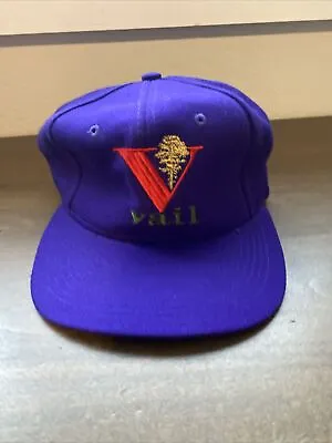 Vintage Vail Colorado Ski Purple SnapBack Hat Cap Sportcap • $16