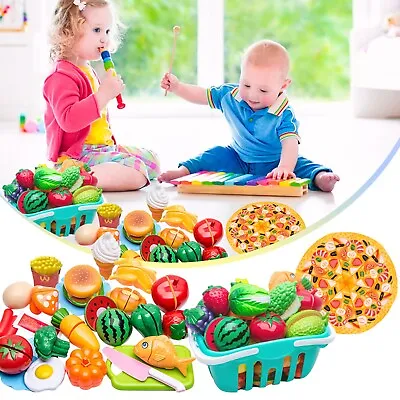 Play Food Toys For Kids Kitchen Set Playset Accessories Peel Cut Toy Food • $12.99