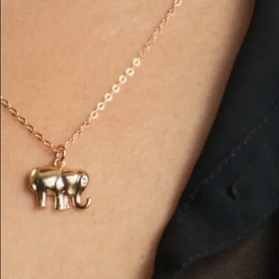 Melinda Maria 18K Rose Gold Plated Lucky Elephant Pendant Necklace 20  Chain • $0.99