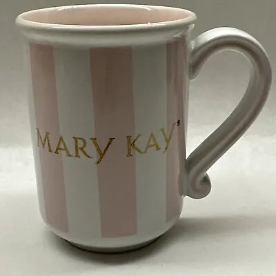 Vtg MARY KAY Pink/White Stripe Coffee Cup Mug NEW • $12.99