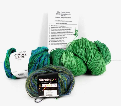 $15.95 • Buy Blue Heron Praying Mantis, Lang Jawoll Magic, Stacy Charles Ritratto Yarn Lot/3