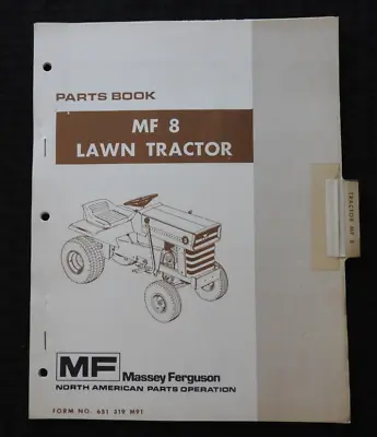 1972-1975 Massey Ferguson Mf 8 Lawn Tractor Parts Catalog Manual Nice Shape • $49.95
