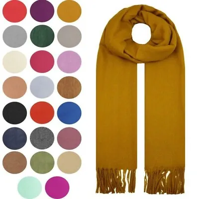 £9.92 • Buy Women Pure Cashmere Scarf Winter Shawl Soft Stole Plain Wool Knit Long Neck Wrap