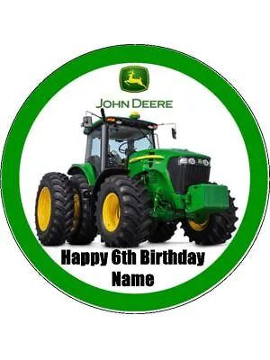 John Deere Tractors Cake Topper Edible Icing Birthday Cake Decorations #02 • $7.14