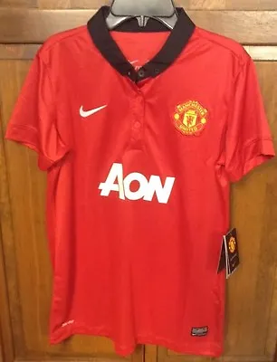 Nike Manchester United MUFC Home Jersey Red 2013 2014 Women M $90 New 532883 624 • $26.61