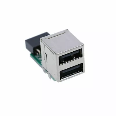 9 Pin Motherboard To Dual 2 Ports USB 2.0 Female Internal Header Adapter • £3.45