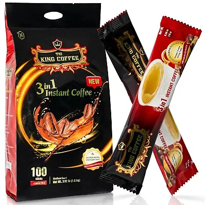 3 In 1 Instant Coffee 100 Single Serve Packets - Individual Pocket Size Sachet • $42.99