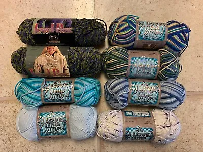 Mixed Yarn Lot Of 8 Skeins I Love This Cotton! Jewel Box Tourmaline And More • $20