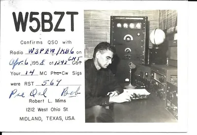 QSL  1958 Midland Texas RPPC Radio Card • $6.02