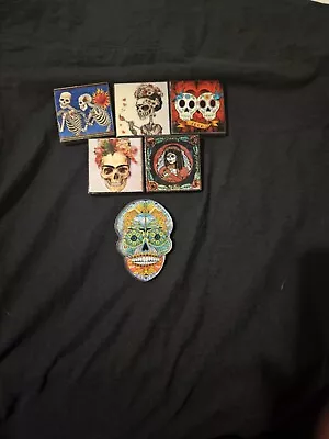 Day Of The Dead Magnet Bundle-Dia De Los Muertos-Catrinas-Sugar Skulls-6 Pieces • $5