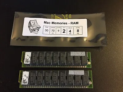 2x 4MB 30-Pin 70ns Parity FPM SIMMs Macintosh COLOR CLASSIC LC Memory Apple RAM • $34.59
