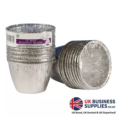 £6.49 • Buy Mini Foil Pudding Basins Pie Dishes Cases Round Containers Puds Xmas