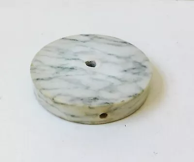 Vintage Lamp Part Marble Spacer Round White Green 5 1/2  • $7.99