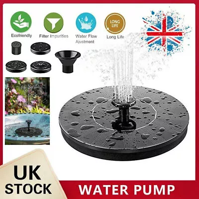 Solar Powered Floating Fountain Pump Water Feature Birdbath Garden Pool Pond HOT • £7.59