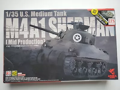 Asuka 1:35 US Medium Tank M4A1 Sherman (Mid Production) Model Kit 35-010S • $59.99