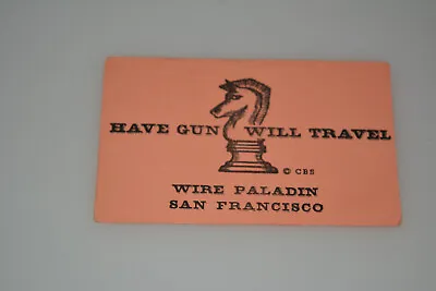 Vintage Have Gun Will Travel Business Card Wire Paladin Cbs Tv Show Promo Item • $29.99
